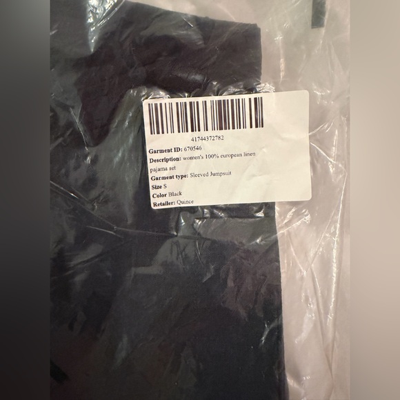 NWT Quince Womens 100% European Linen Drawstring Pajama Pants Black S JUST PANTS - Picture 2 of 4